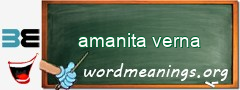 WordMeaning blackboard for amanita verna